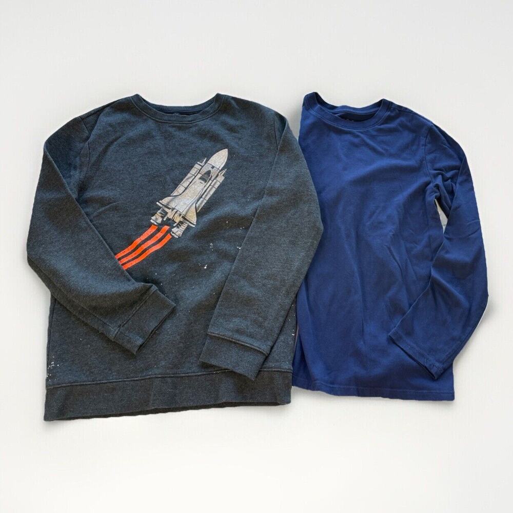 Lot Of 2 Cat & Jack Long Sleeve Sweatshirt Sweater Long Sleeve Tee Boys 12-14